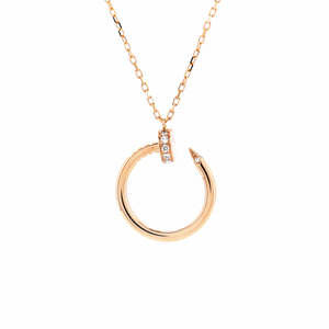 Cartier Juste un Clou Pendant Necklace 18K Rose Gold with Diamonds